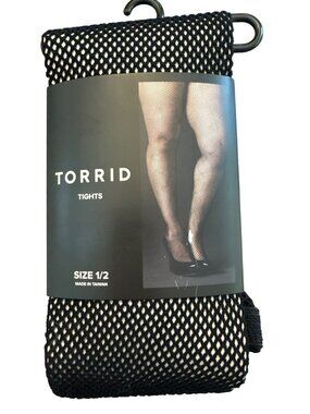 Torrid Black Fishnet Tights Size 1/2 1X 2X NWT New Plus Sexy Goth Edgy Tights